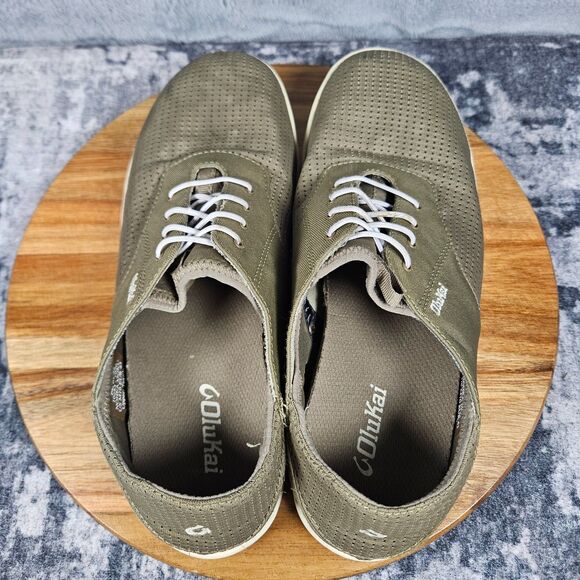 OluKai Nohea Moku Shoes Mens 10 Clay Tapa Mesh Boat Sneakers Casual Comfort main image 9
